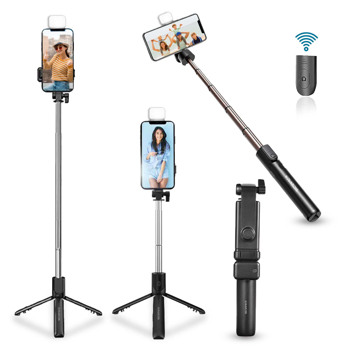 TravelPack by Kratos – Power Bank + Selfie Stick + Rainbow Speaker | Stylish Travel Essentials Combo