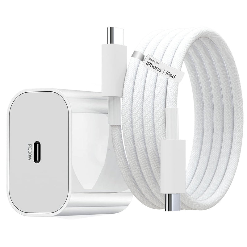 Kratos® Original 20W Fast Charger Adapter for iPhone 15/16/17 Series Plus,Pro,Pro Max | Adapter Compatible with All iPhones | Type C Adapter + 1M C to C Cable|BIS Certified|1 Year Warranty|White