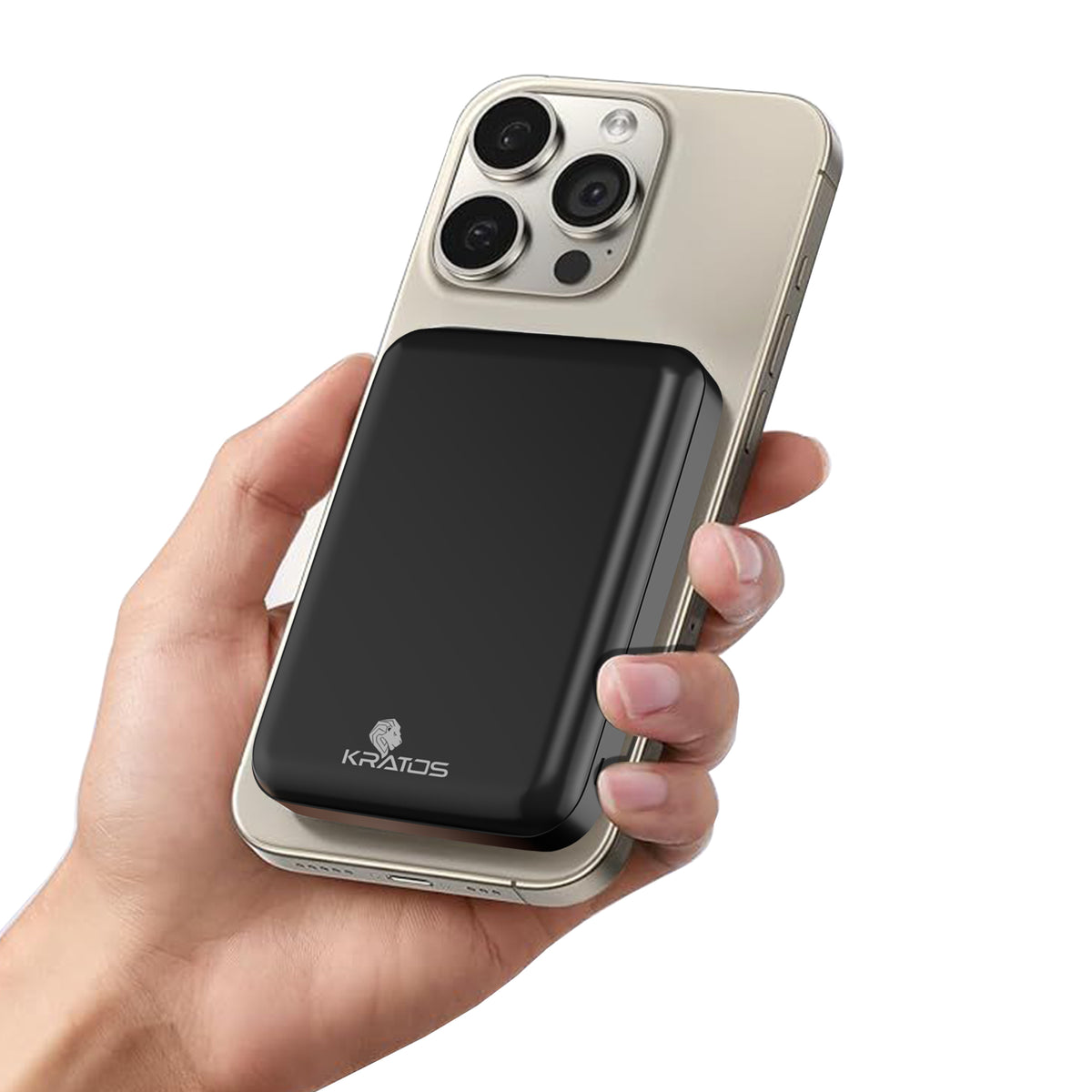 Kratos 10000 mAH Fast Charging Wireless Power Bank with 22.5w Wired Charging and 15w Wireless Charging compatiable with iPhone 16/15 /14/13 /12/11 /10 and All Qi Enabled Android Phones, Black