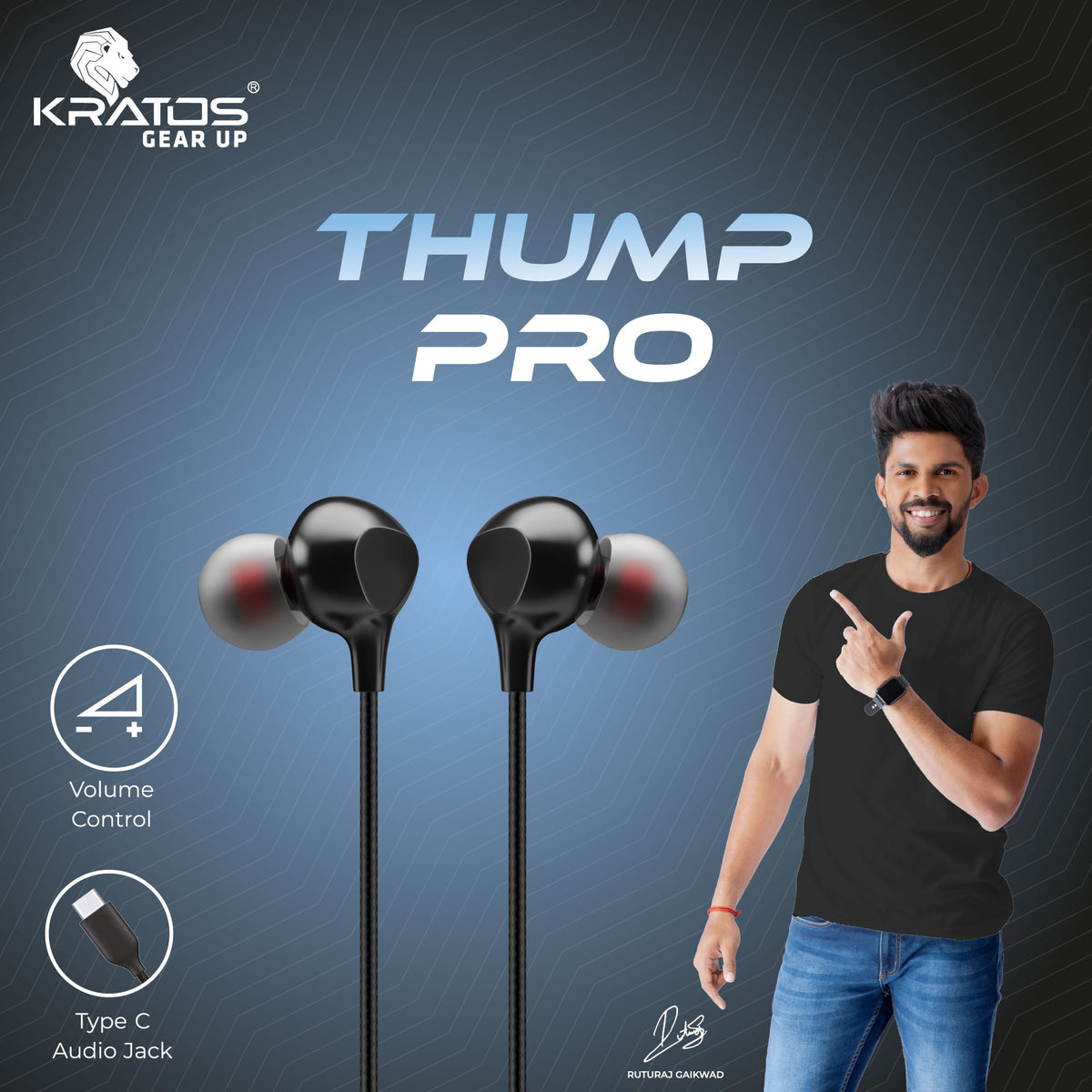 Kratos Thump-Pro Type C earphone