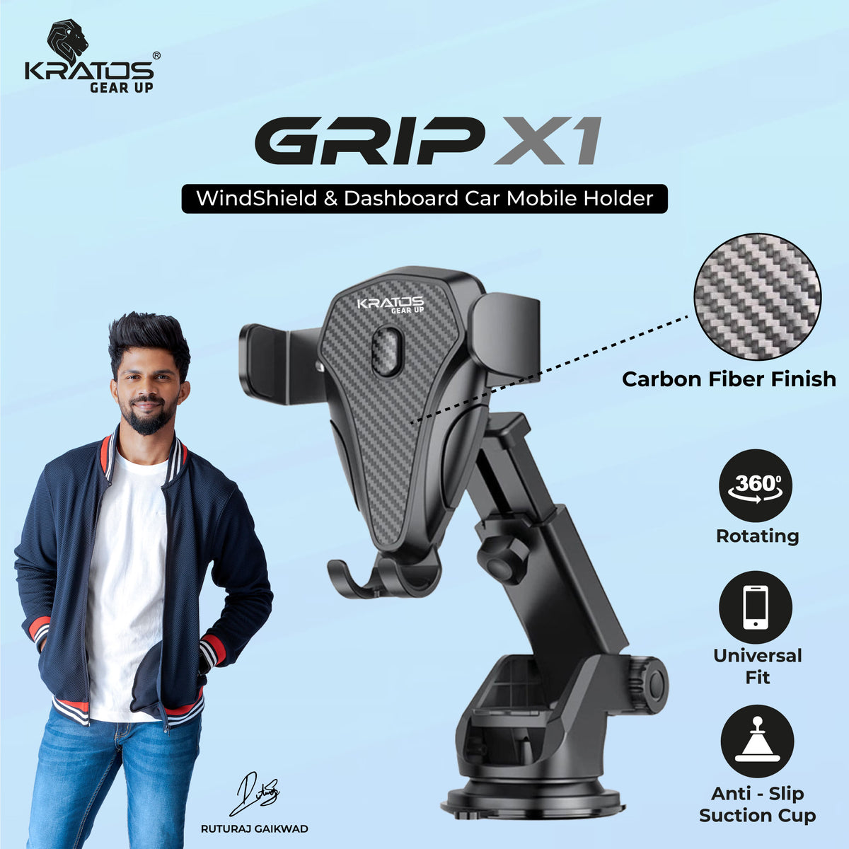 Kratos Grip X1 Universal Mobile Holder for Car