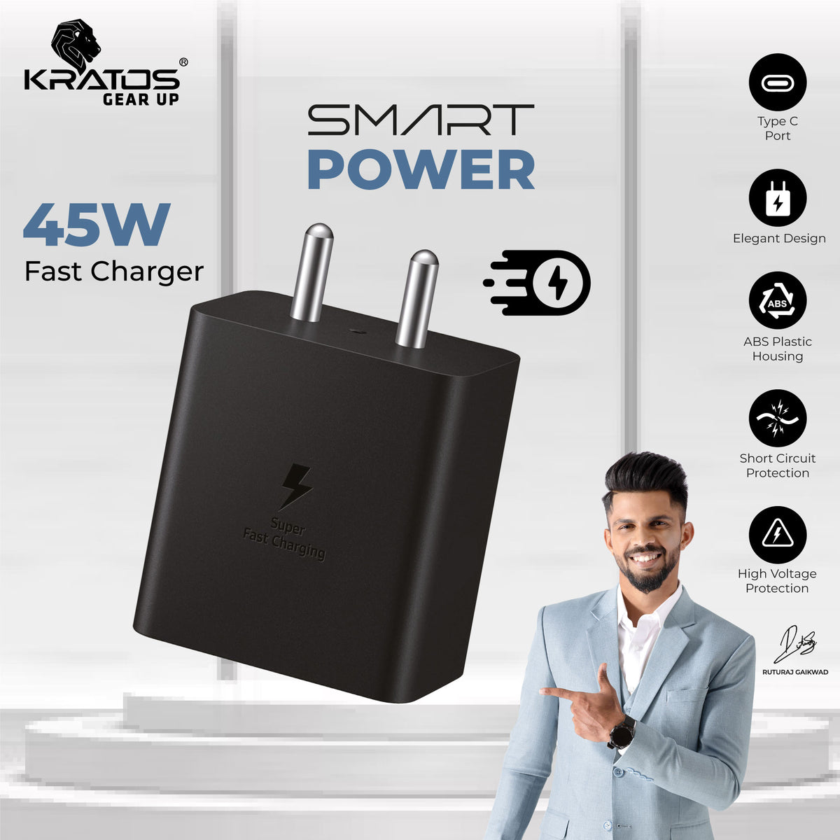 Kratos Smart Power 45W Charger (For Samsung Devices)