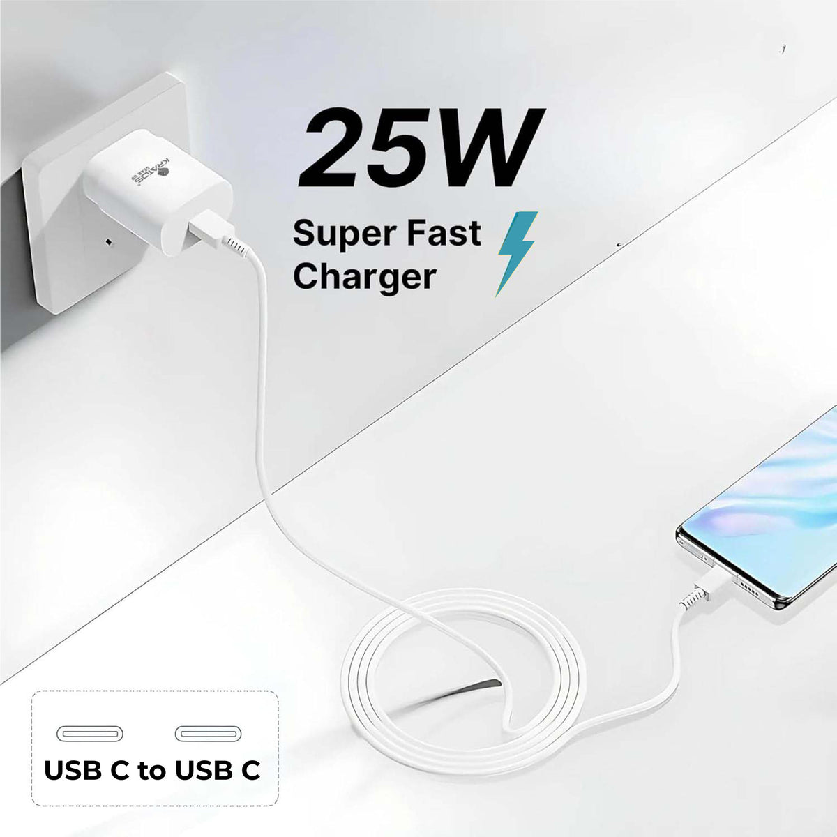 Kratos 25W Type-C Charger For Samsung Devices