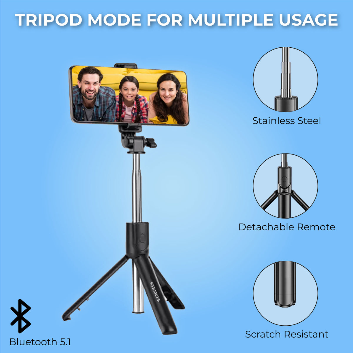 Kratos K1 Bluetooth Selfie Stick