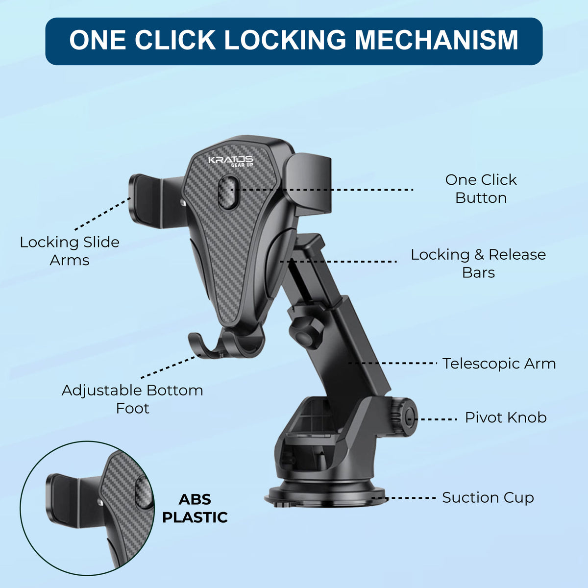 Kratos Grip X1 Universal Mobile Holder for Car