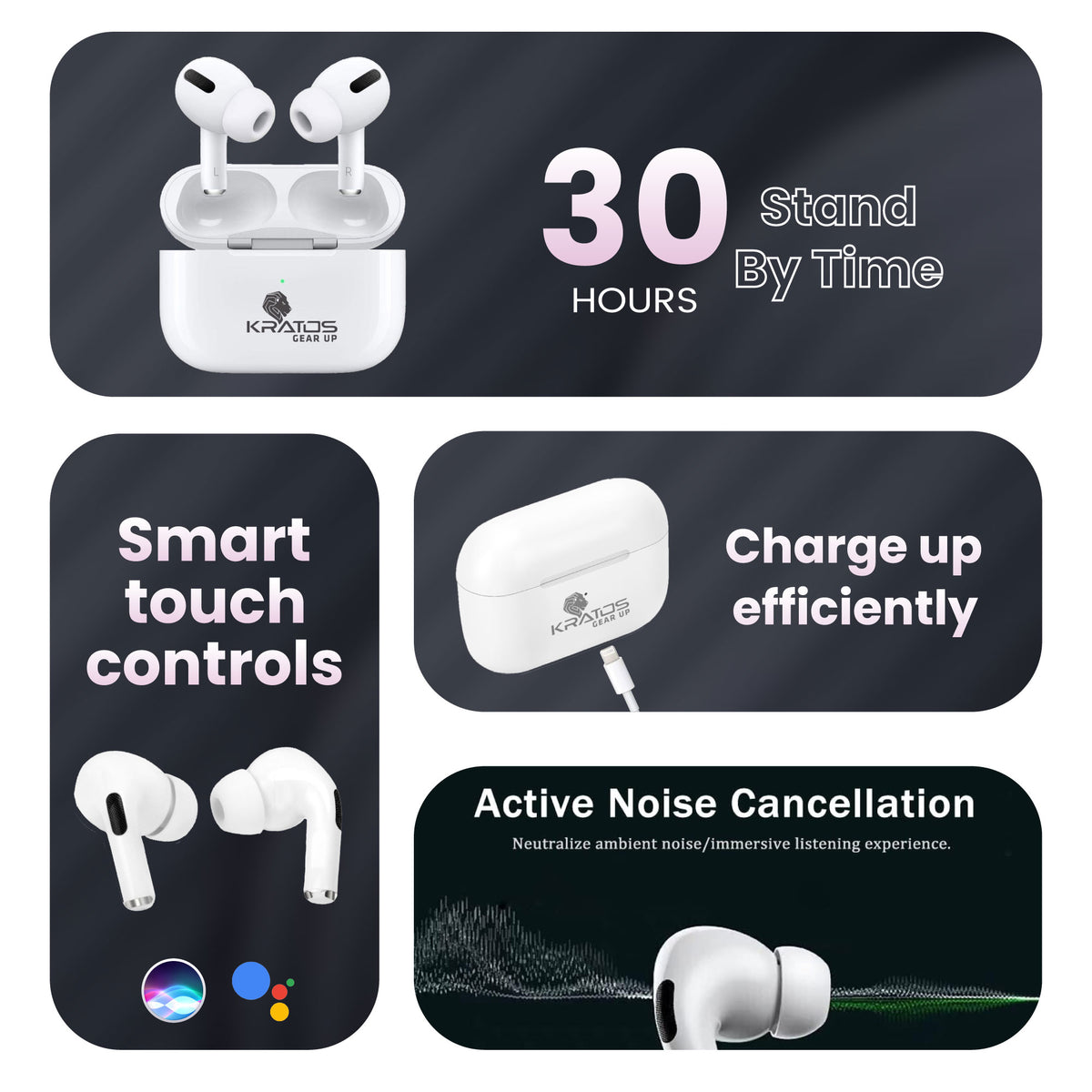 Kratos Bluetooth 57 Max Plus Earbuds-Type c
