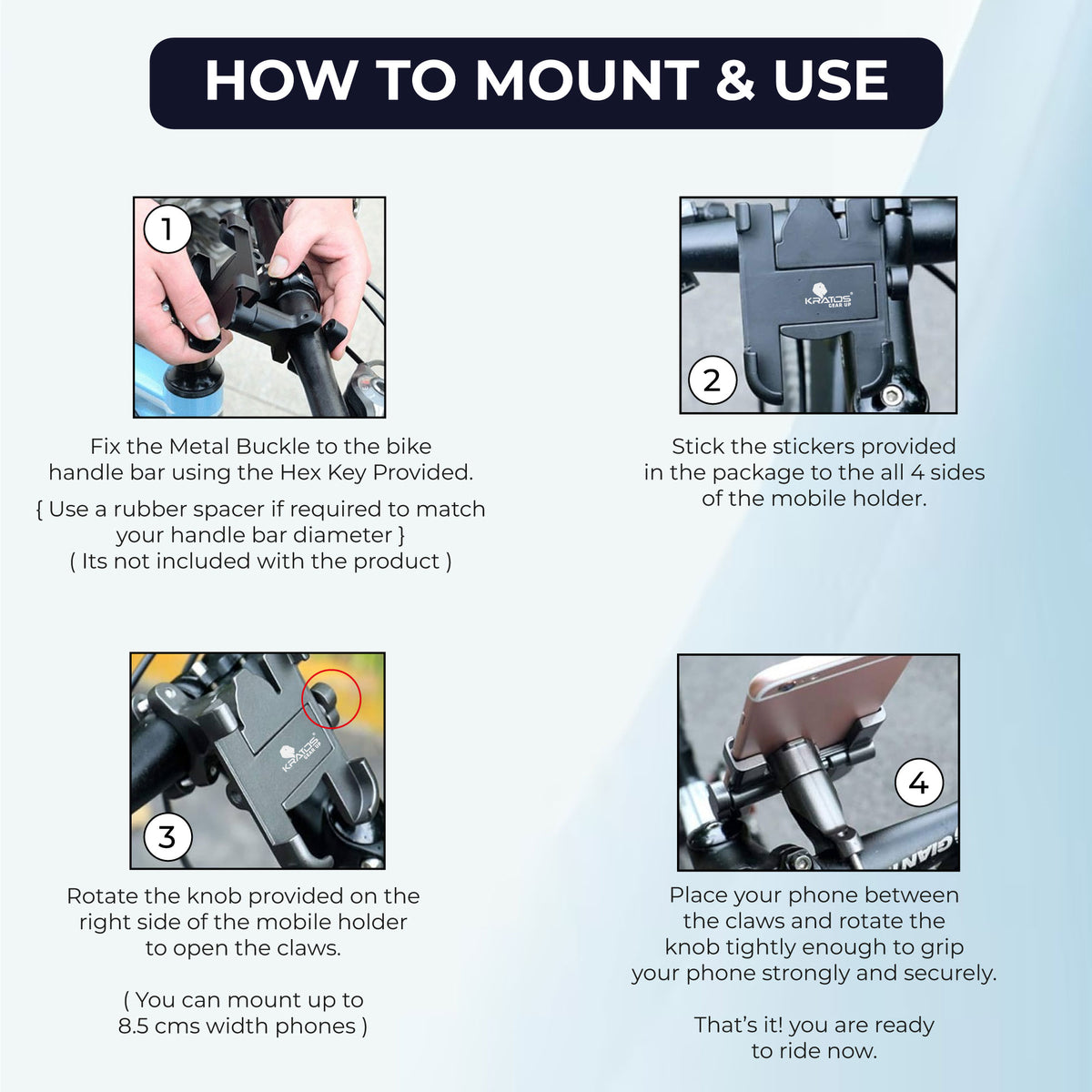 Kratos Moto B1 Mobile Holder for Bikes