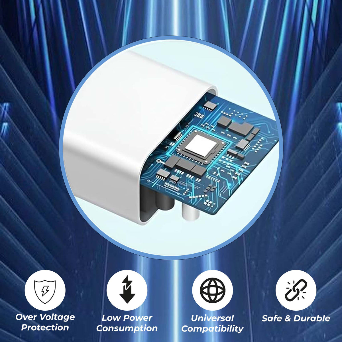 Kratos 20W Original Charger Compatible for iPhone 16/15/14/13/12/11/10/9/8/7/6/xe/xs/xr, Type C Adapter, BIS Certified, 1 Year Warranty, White