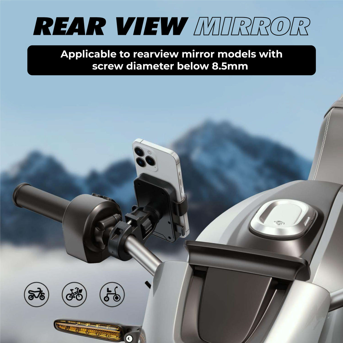 Kratos Mobile Holder for Bike with One-Touch Lock, 360° Rotating Adjustable Phone Mount for Bike Handlebar, Heavy Duty Shockproof Mobile Stand for Motorcycles, Universal Anti-Slip Bike Mobile Holder