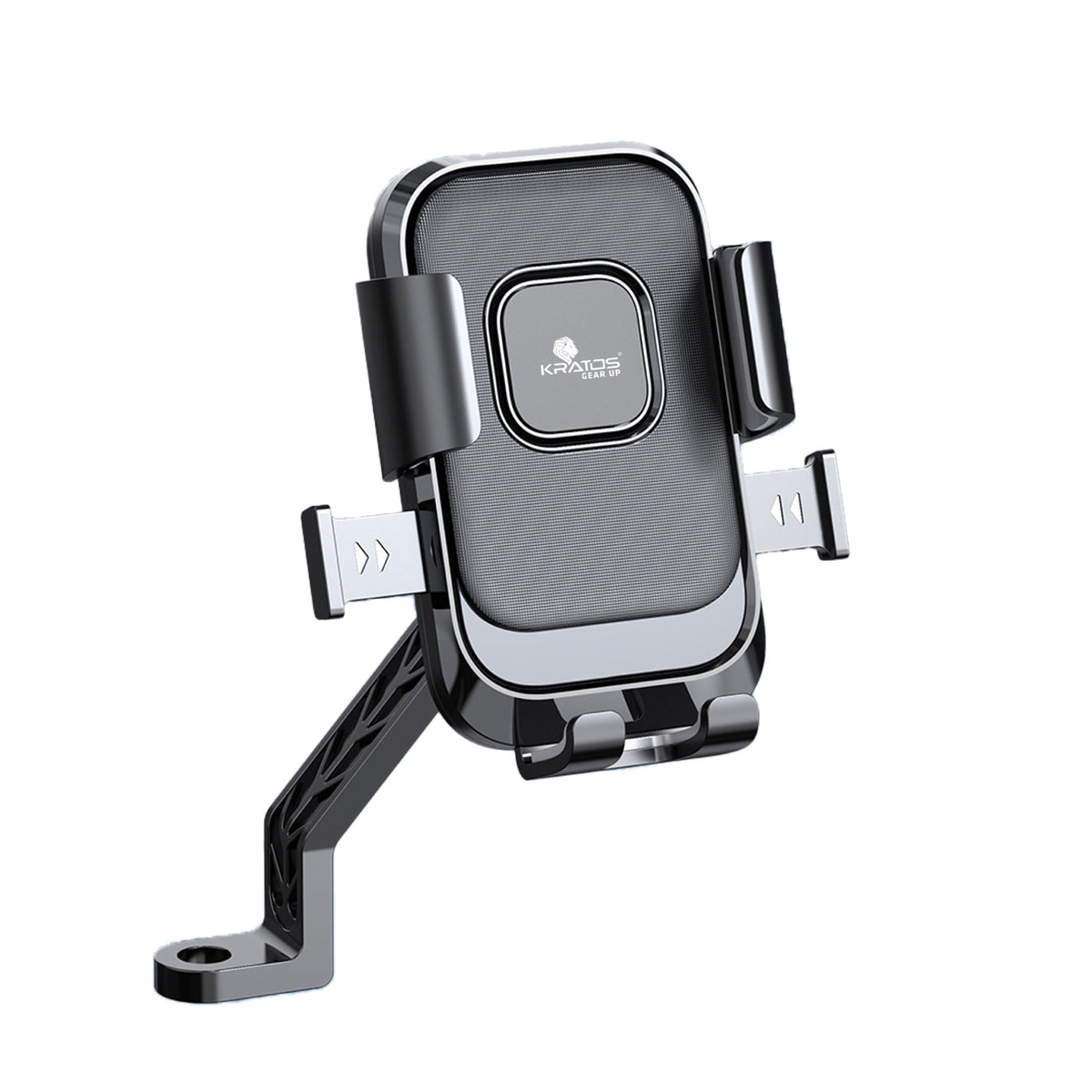 Kratos Moto-B2 Mobile Holder for Bikes with One Click Locking, Mirror Fitting Style, Anti-Shake-Firm Grip, 360° Rotation, Mobile Holder for Scooty, Activa, Jupiter, Electric Scooters &amp; Bikes
