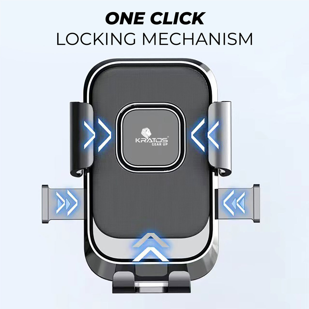 Kratos Moto-B2 Mobile Holder for Bikes with One Click Locking, Mirror Fitting Style, Anti-Shake-Firm Grip, 360° Rotation, Mobile Holder for Scooty, Activa, Jupiter, Electric Scooters &amp; Bikes