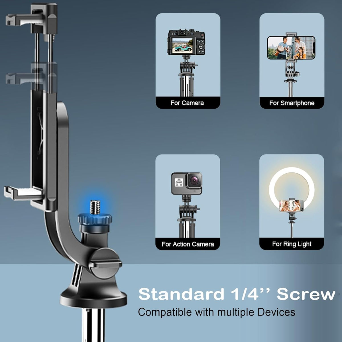 K10 selfie stick -71inch-360 degree rotation, Gimbal, Tripod for mobile