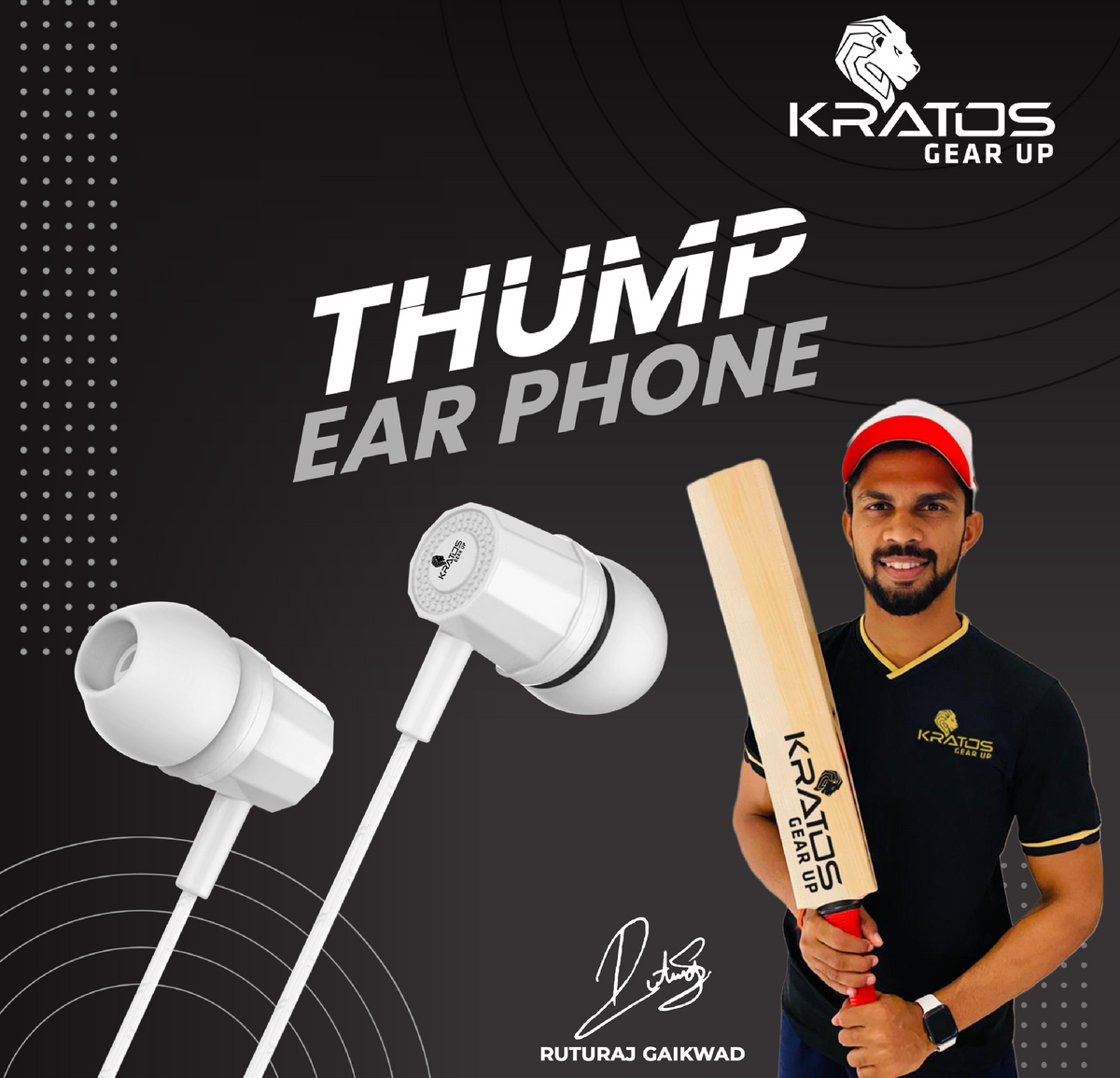 Kratos KR E02 Thump Ear Wired Earphone with Mic
