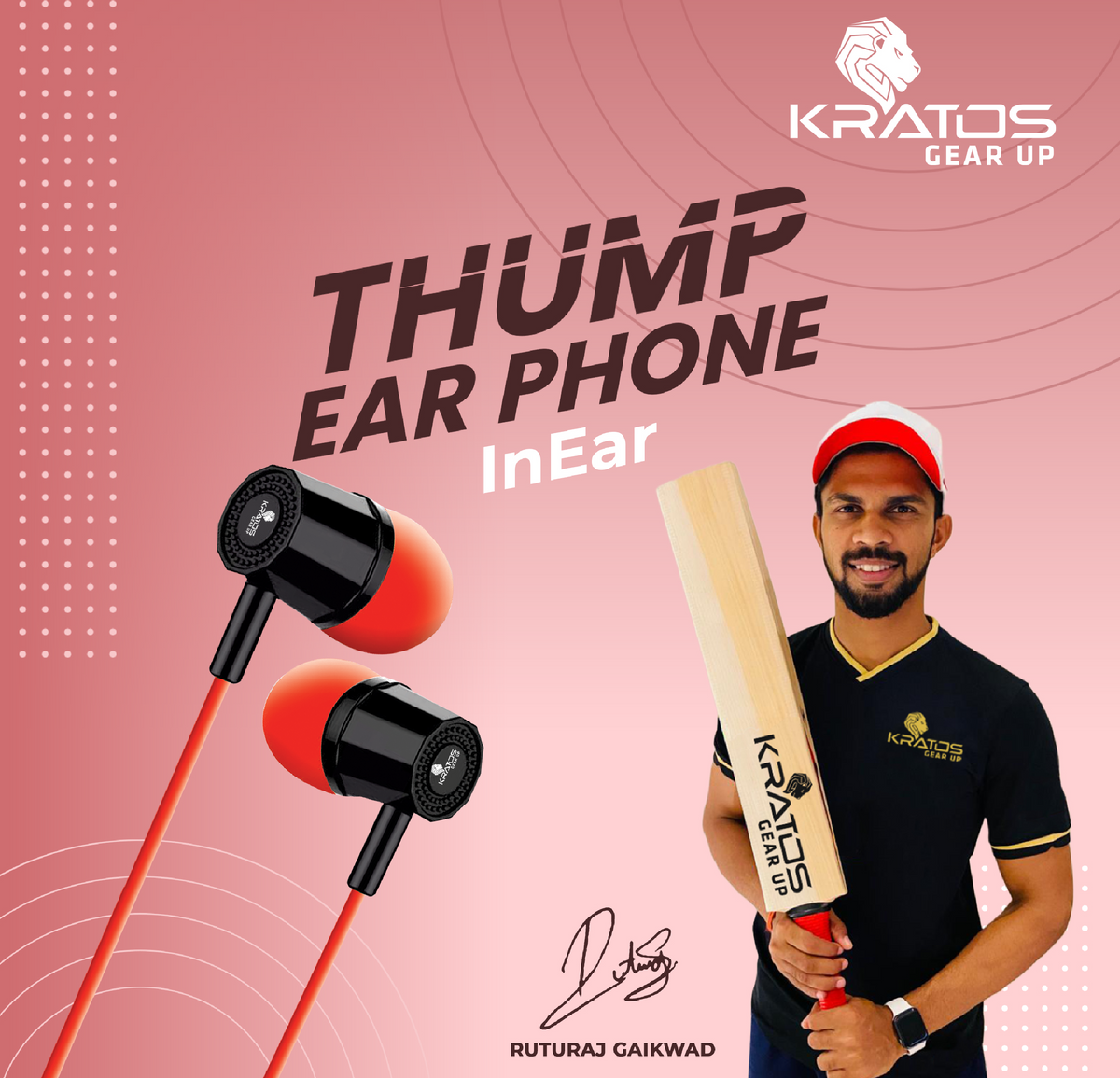 Kratos KR E02 Thump Ear Wired Earphone with Mic