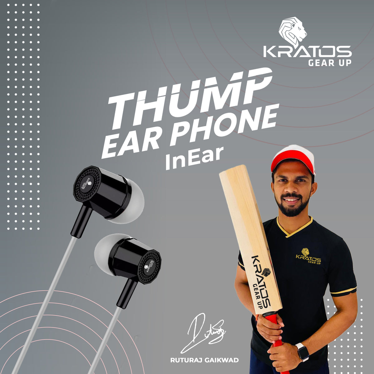 Kratos KR E02 Thump Ear Wired Earphone with Mic