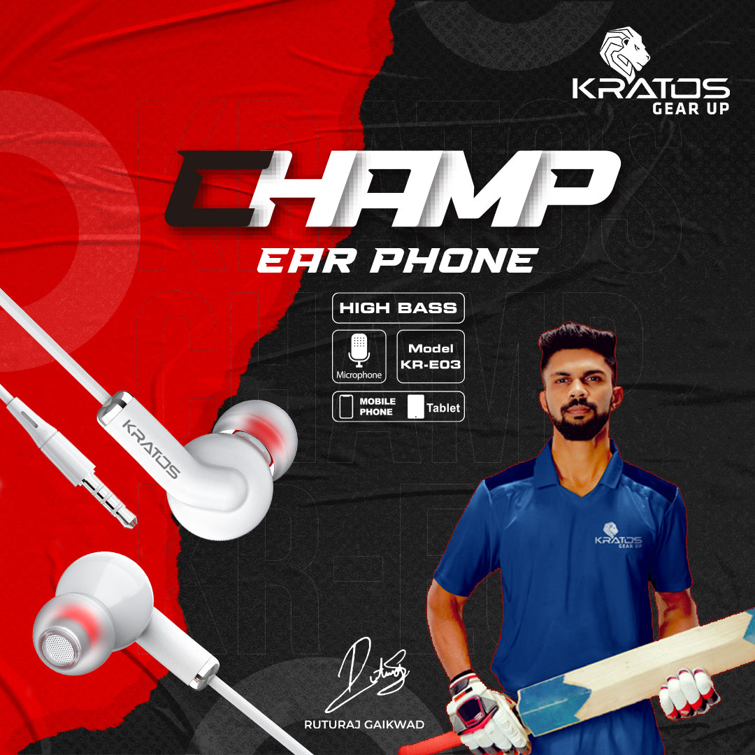 Kratos E03 Champ Ear Wired Earphone with Mic
