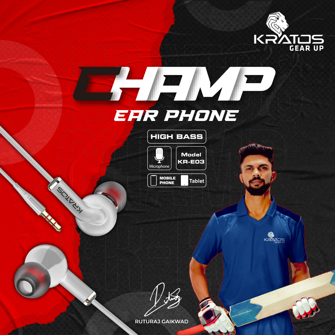 Kratos E03 Champ Ear Wired Earphone with Mic