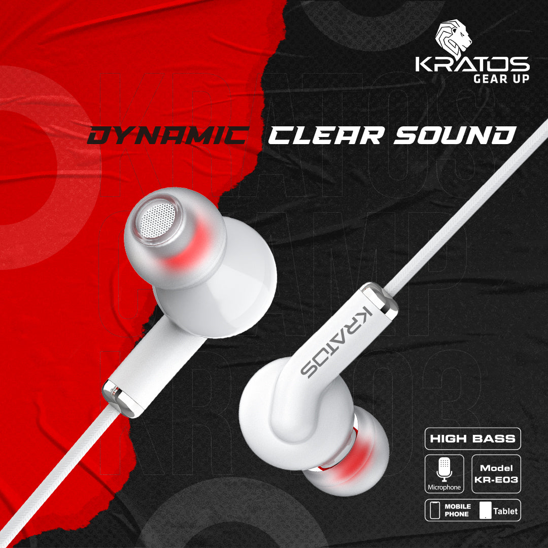 Kratos E03 Champ Ear Wired Earphone with Mic