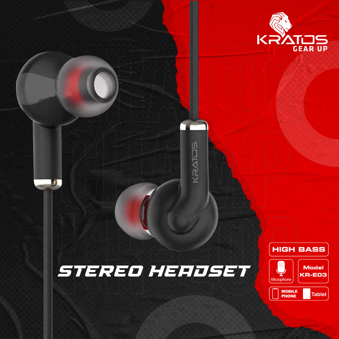 Kratos E03 Champ Ear Wired Earphone with Mic