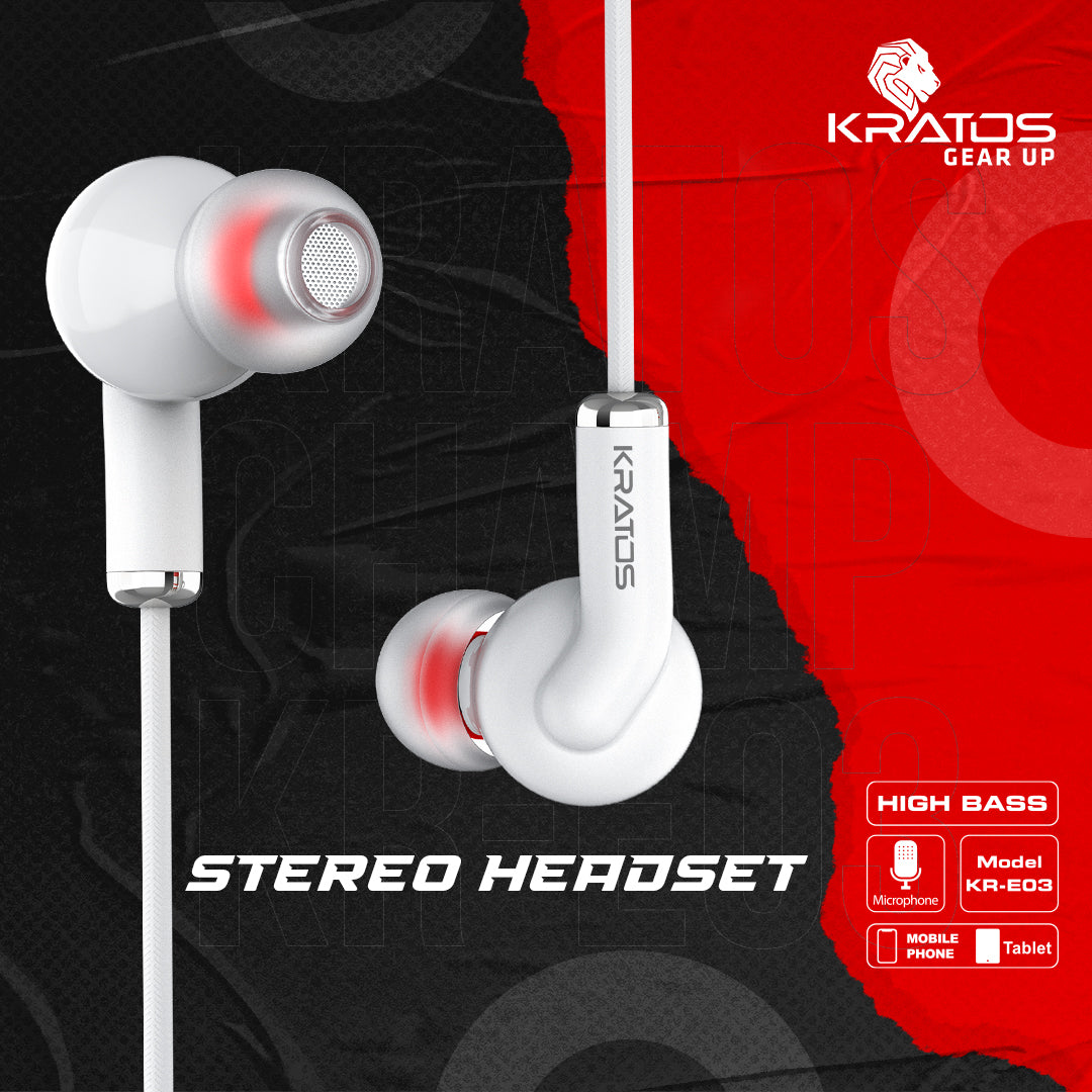 Kratos E03 Champ Ear Wired Earphone with Mic