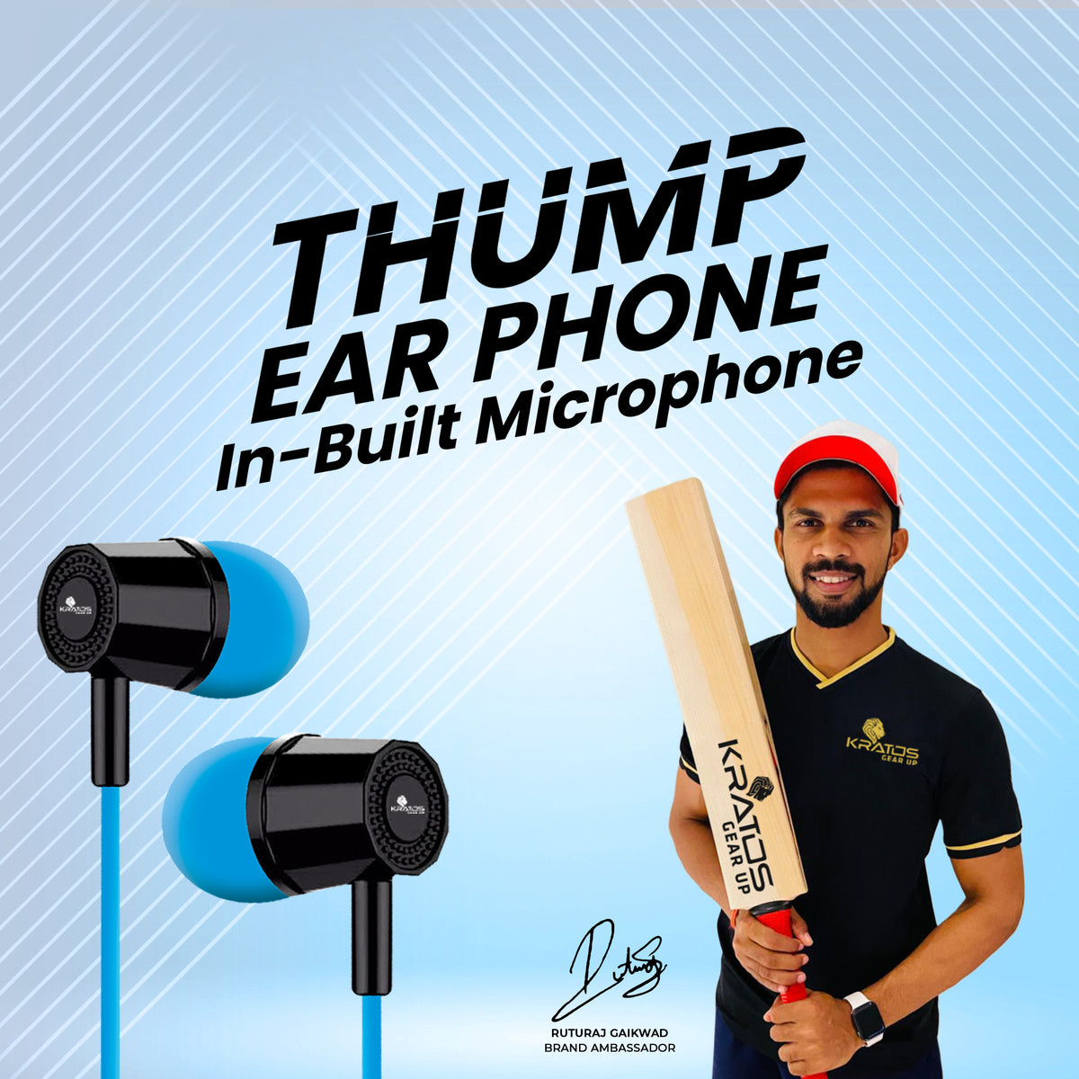 Kratos KR E02 Thump Ear Wired Earphone with Mic