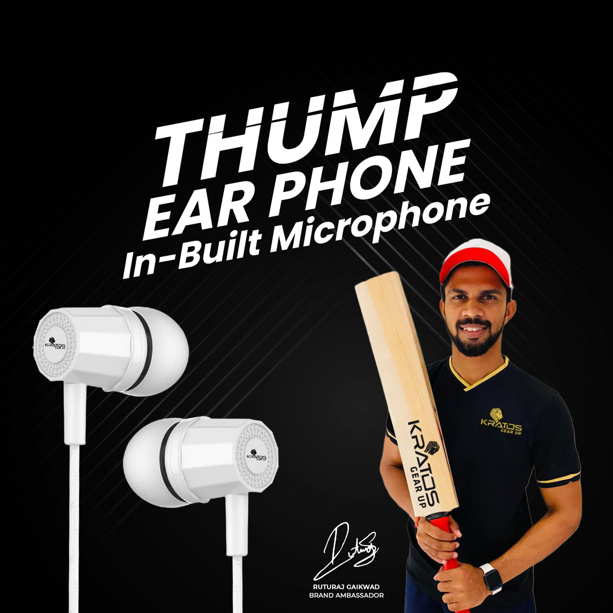 Kratos KR E02 Thump Ear Wired Earphone with Mic