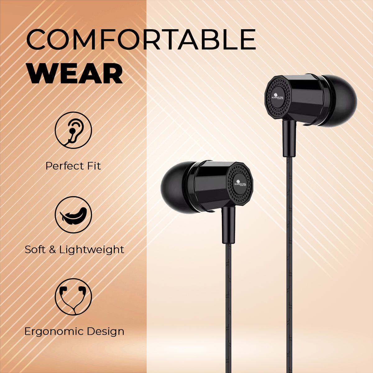 Kratos KR E02 Thump Ear Wired Earphone with Mic