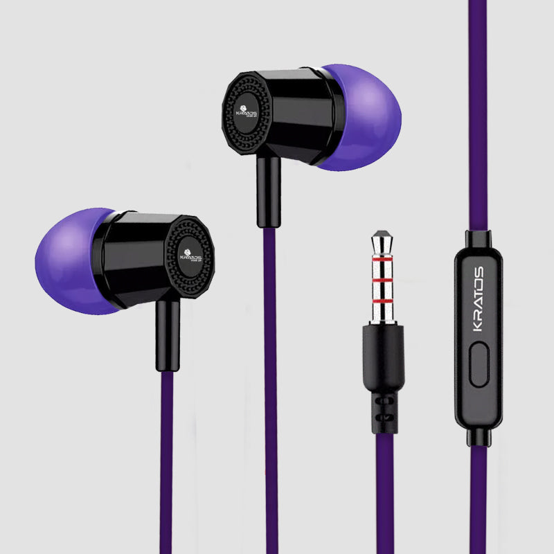 Kratos KR E02 Thump Ear Wired Earphone with Mic