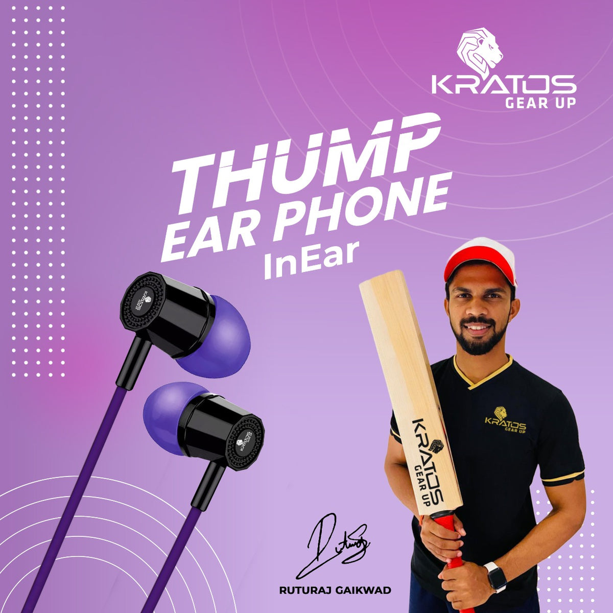 Kratos KR E02 Thump Ear Wired Earphone with Mic